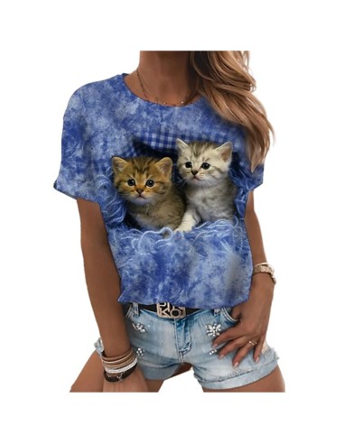 Tee shirt pour Femme-chat 3d