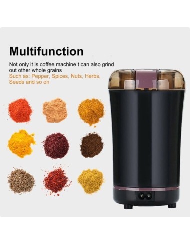 Moulin à café électrique portable avec lame en acier inoxydable, broyeur professionnel, grains de café